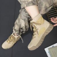 Zapatos de senderismo al aire libre para hombres y mujeres de piel de vaca, zapatos de viaje antideslizantes e impermeables, botas de desierto y zapatos de trabajo - details 12