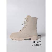 2025 nuevo otoño e invierno botas Martin de gran tamaño de tacón grueso botas finas británicas botas cortas con cordones de suela gruesa para mujer niños. - details 7