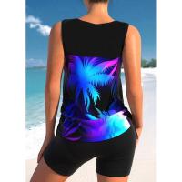 Novedad de verano, traje de baño de playa de dos piezas sexy y de moda con estampado de flores brillantes para mujer, S-6XL - details 4