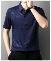 Camisa holgada informal y versátil, manga corta fina, estampado de seda de hielo, novedad de verano - details 1