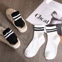 Invierno Harajuku moda deportes Unisex dos barras calcetines femeninos estilo coreano medias de tubo medio medias casuales - details 14
