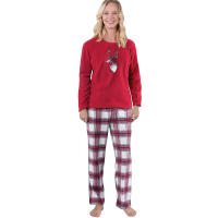 Pijamas familiares a juego, ropa de dormir clásica de Navidad a cuadros rojos de manga larga para la familia - details 4