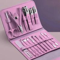 set juego de cortadores de uñas de acero inoxidable conjunto de cortaúñas con bolsa plegable Kits de cortador de manicura tijeras herramienta de maquillaje de belleza - details 1