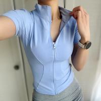 Camiseta Ajustada con Cremallera para Mujer Ropa de Yoga de Secado Rápido - details 1