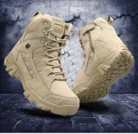 Botas de Combate de Desierto 2024 Zapatos de Trabajo de Cuero para Hiking al Aire Libre - details 0