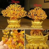 Lingote de oro chino de la suerte, árbol de la fortuna de cristal, adorno de riqueza, decoración de mesa para el hogar y la Oficina, artesanías de mesa - details 1