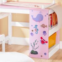 Juego de mesa infantil y 2 sillas de madera, organizador de juguetes multifuncional con 8 cestas y 1 compartimento, 87 x 50 x 50 cm - details 25