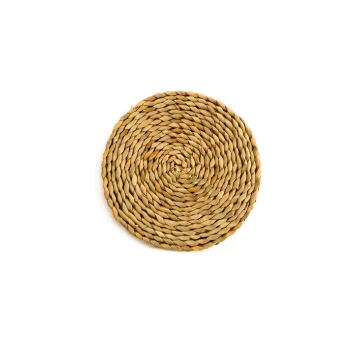 Adorno de pared tejido de ratán estilo bohemio, adorno de pared de paja redondo Natural, placa de pared colgante rústica hecha a mano, decoración del hogar - 1