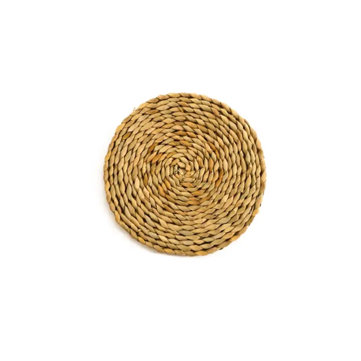 Adorno de pared tejido de ratán estilo bohemio, adorno de pared de paja redondo Natural, placa de pared colgante rústica hecha a mano, decoración del hogar - 1