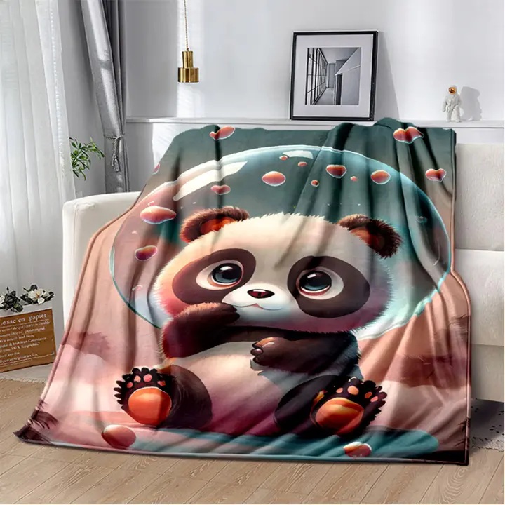 Manta Suave de Dibujos Animados de Panda Ideal para Hogar, Cama, Sofá, Picnic, Oficina - 1