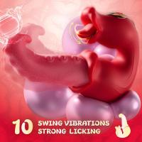 Vibrador Juguetes sexuales para adultos para mujeres - Vibradores de empuje de lengua 4 en 1 Consolador Juguetes sexuales de rosa con 10 lamiendo el clítoris y 10 modos de vibración, estimulador del clítoris del punto G, herramientas de placer para juegos - details 2