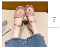 Forme a cuña los zapatos de las mujeres de los deslizadores de la moda del diseñador de las chanclas - details 5