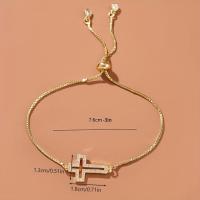 Pulsera de Cruz hueca con incrustaciones de cobre Simple para mujer, regalo de joyería, adorno de fiesta de navidad - details 3