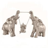 Conjunto de figuritas de resina de elefante dorado, conjunto de Navidad, escultura para el hogar, arte, mesa de sala de estar, artesanías decorativas, regalo familiar - details 1