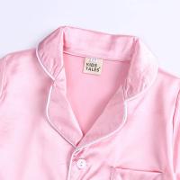Pijamas para niños y niñas, Top de satén de seda, pantalón de manga larga, pijamas lisos con botones para bebés, conjunto de satén, camisón, ropa de dormir para niños - details 9