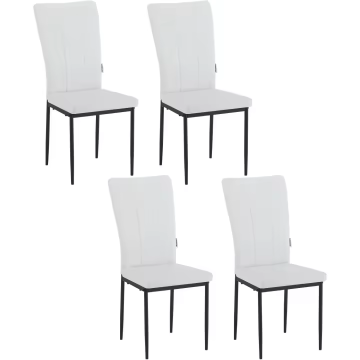 Pack de 4 Sillas de Comedor Design Moderno de Cuero Artificial Ergonómico con Patas de Metal - 1