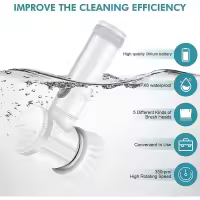 Cepillo limpieza hogar eléctrico multifuncional con 5 Cabezales de Cepillos ,para bañera de baño, Cocina, azulejo, Ventana, bañera, Plato, Fregadero - details 8