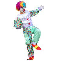 Disfraz de payaso adulto para hombre, disfraz de Halloween, mascarada, circo, estilo de terror, ropa de actuación de fiesta divertida - details 7