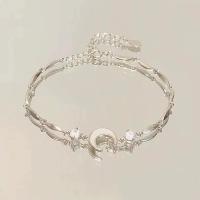 Elegante Pulsera de Cristal con Flores Estilo Y2K para Mujeres Pulseras de Circonio con Lazo de Flor de Cerezo y Luna Regalo de Joyería de Lujo - details 4