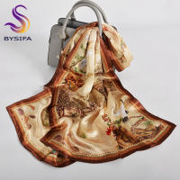 BYSIFA Elegante Pañuelo de Seda Mulberry 100% Diseño de Flor de Papaya Ideal para Otoño/Invierno - details 11