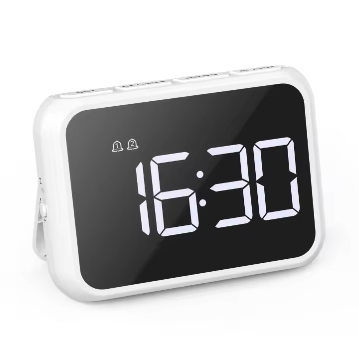 ORIA-reloj despertador LED con espejo, Mini relojes de escritorio, despertador Digital multifuncional con carga USB para el hogar y la Oficina - 1