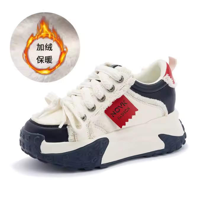 Zapatos casuales de plataforma con aumento de altura para mujer, de moda versátil, de cuero genuino. - 1