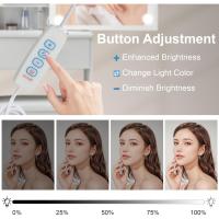 Iluminación LED ajustable Espejo de mesa de belleza con 7 cajones cómodos Diseño blanco - details 4