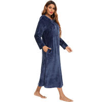 Bata holgada de lana para mujer, ropa de casa cálida - details 17