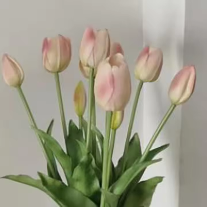 Ramo de tulipanes de silicona, flor Artificial de tacto Real, romántica, alta calidad, 5 cabezas - 1