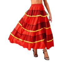 Faldas Flamenco española mujer, falda larga con volantes grandes, tre salón latino para danza del vientre, actuación de 360 - details 20