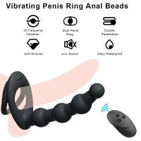 Anillo Vibrante Leten de 10 Velocidades Doble Penetración Estilo Erecta y Análgico con Cuerda de Coñejo y Plug de Glúteos Juguetes Sexuales para Pareja para la Salud y el Placer - details 1