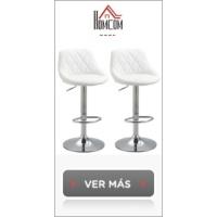 Juego de 2 Taburetes de Bar Tapizados en PU Taburetes Altos de Cocina con Asiento 70 cm de Altura Patas de Madera para Cocina Comedor 40x42x91 cm Blanco - details 9