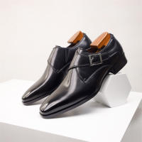 Zapatos de cuero con hebilla de monje, zapatos de vestir para hombre de negocios, zapatos de cuero estilo británico para hombre - details 17