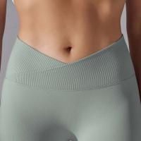 Pantalones de yoga sin costuras para mujer, monos deportivos de cintura alta para gimnasio cruzado, monos de entrenamiento para correr - details 0