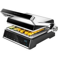 Parrilla Eléctrica de Piedra Revestida Placas Extraíbles y Reversibles, Apertura de 180ª, Superficie Amplia 2200 W, Acero Inoxidable - details 29