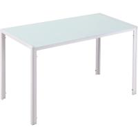 Mesa de Comedor de Cristal Mesa Rectangular para 4-6 Personas con Patas de Metal Multifuncional para Cocina Salón 120x60x75 cm Negro - details 9