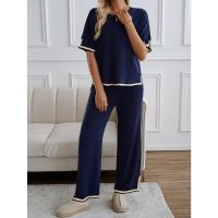 Ropa de mujer de moda 2025 primavera y verano temperamento casual de manga corta conjunto de pantalones de punto - details 37