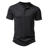 Camiseta de verano para hombre, casual, color sólido, manga corta, polo para hombre, alta calidad, camisetas para hombre - details 2