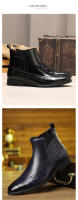 Botas cortas Chelsea de hombre con punta puntiaguda más el tamaño de los zapatos de hombre - details 6