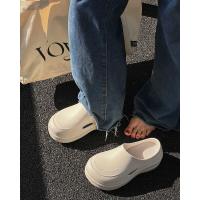 Sandalias de nube para mujer, zapatillas de punta cerrada gruesas para exteriores de medio verano con aumento de altura, zapatos tipo zueco de suela suave con - details 11