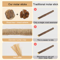 HOOPET-Palo de poligono de madera para gato, palo Molar de hierba gatera, palo de Limpieza de dientes, suministros para mascotas, Juguetes - details 5