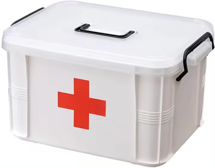 Caja de Almacenamiento de Medicina Portátil de Plástico Cerrable, Multi-Capas, Caja de Primeros Auros, Hecha en China - 1