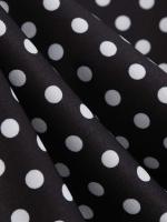 Vestido midi elegante de fiesta con estampado de lunares, manga corta y línea A, informal para verano, para mujer. - details 12