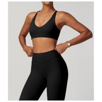 Fiess Sujetador de yoga para mujer, parte de atrás bonita, top deportivo de nailon, sujetador cruzado sexy transpirable, adecuado para gimnasio de mujer - details 25