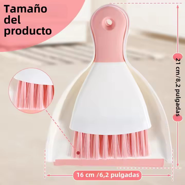 Juego de cepillos portátiles para excrementos, Mini herramienta de limpieza para mesas y teclados - 1