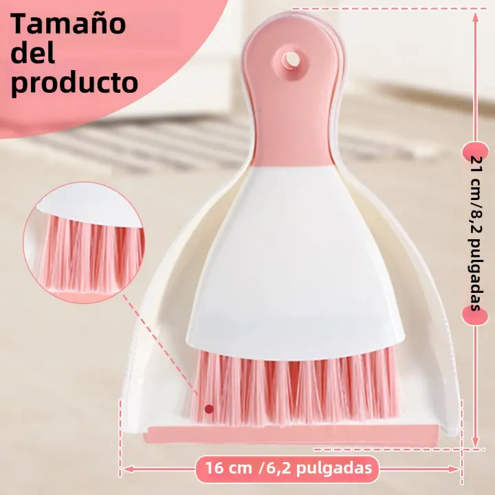 Juego de cepillos portátiles para excrementos, Mini herramienta de limpieza para mesas y teclados - 1