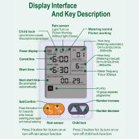 Temporizador de riego de jardín resistente al agua programa múltiple controlador de riego automático operado por batería Sensor de lluvia pantalla grande - details 14