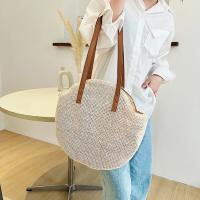 Bolso de Playa de Paja Hecho a Mano Estilo Bohemio Vintage Gran Capacidad Informal para Vacaciones - details 3