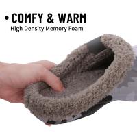 Zuecos de piel para mujer, zapatillas de moda peludas para hombre, calzado para jardín, zapatos de casa impermeables para exteriores, zapatos de trabajo antideslizantes para invierno para hombre - details 14