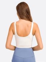 Camiseta sin mangas con estante incorporado, sujetador corto con relleno extraíble, sujetador deportivo tipo palangre para yoga y gimnasio - details 10
